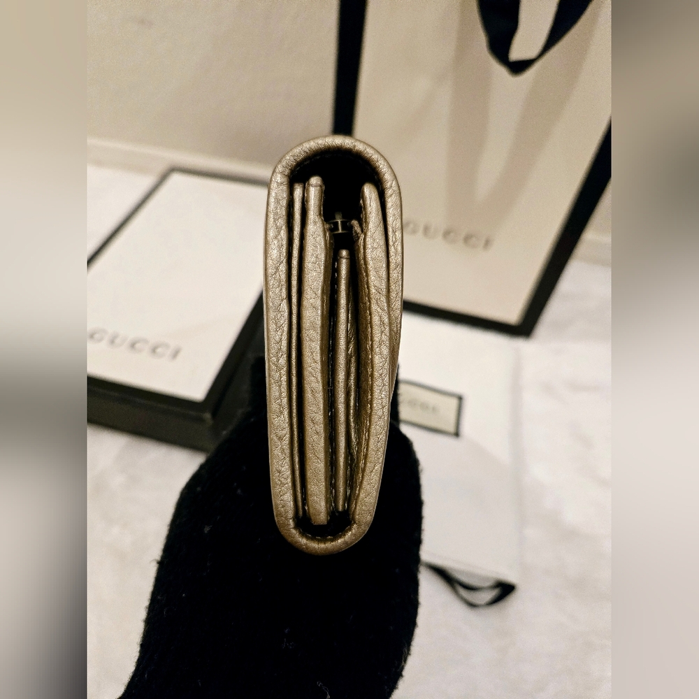 Gucci Metallic Cellarius Calfskin 1973 Continental Wallet - Picture 8 of 16